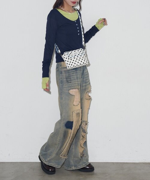 GRAIN（グレイン）の「【WEB限定】【GRAIN】ステッチ水玉ミニショルダーバッグ（ショルダーバッグ・レディース・ホワイト/ブラック・FREE）」の9枚目の写真