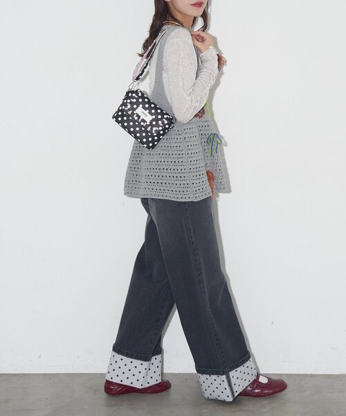 GRAIN（グレイン）の「【WEB限定】【GRAIN】ステッチ水玉ミニショルダーバッグ（ショルダーバッグ・レディース・ホワイト/ブラック・FREE）」の14枚目の写真