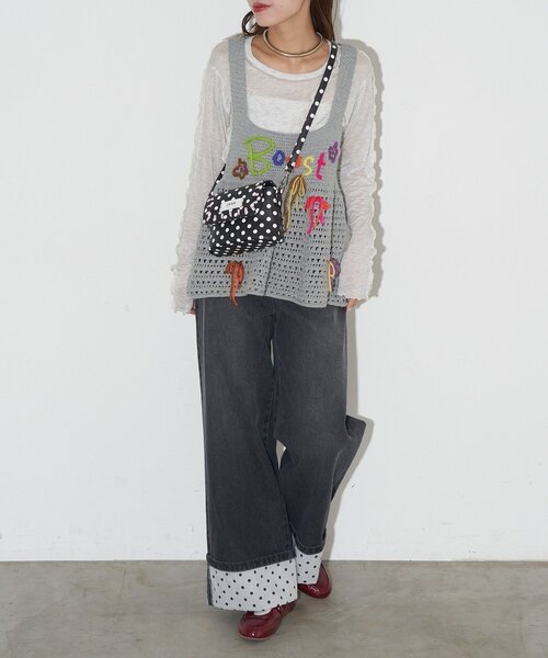 GRAIN（グレイン）の「【WEB限定】【GRAIN】ステッチ水玉ミニショルダーバッグ（ショルダーバッグ・レディース・ホワイト/ブラック・FREE）」の15枚目の写真