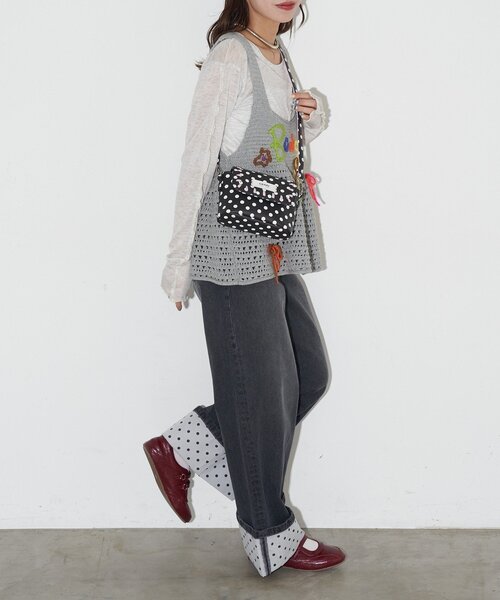 GRAIN（グレイン）の「【WEB限定】【GRAIN】ステッチ水玉ミニショルダーバッグ（ショルダーバッグ・レディース・ホワイト/ブラック・FREE）」の16枚目の写真