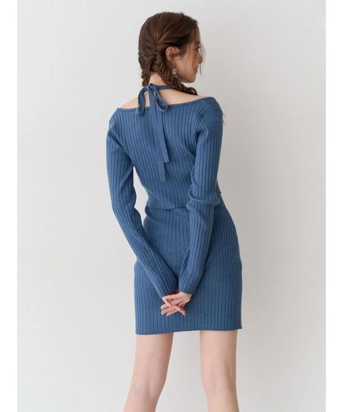 EVRIS（エヴリス）の「レイヤードホルターネックミニワンピース（ワンピース・レディース・ピンク/ブラック/ブルー・FREE）」の21枚目の写真