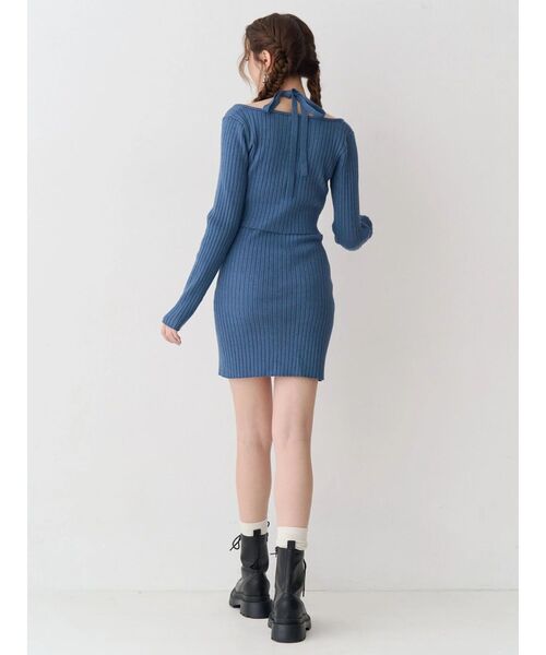 EVRIS（エヴリス）の「レイヤードホルターネックミニワンピース（ワンピース・レディース・ピンク/ブラック/ブルー・FREE）」の22枚目の写真