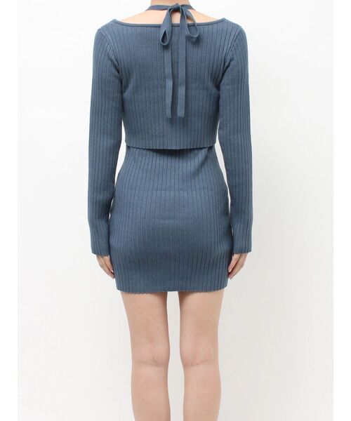 EVRIS（エヴリス）の「レイヤードホルターネックミニワンピース（ワンピース・レディース・ピンク/ブラック/ブルー・FREE）」の10枚目の写真