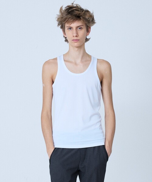 5351 POUR LES HOMMES（ゴーサンゴーイチプールオム）の「リブ タンクトップ（タンクトップ・メンズ・ホワイト/ブラック・46/48）」の12枚目の写真