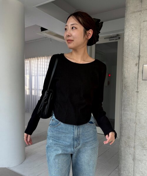 CAPRICIEUX LE'MAGE（カプリシューレマージュ）の「コルセットロンT（Tシャツ/カットソー・レディース・ホワイト/ブラック/グレー・FREE）」の10枚目の写真