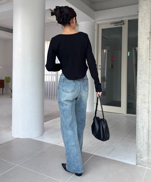 CAPRICIEUX LE'MAGE（カプリシューレマージュ）の「コルセットロンT（Tシャツ/カットソー・レディース・ホワイト/ブラック/グレー・FREE）」の13枚目の写真