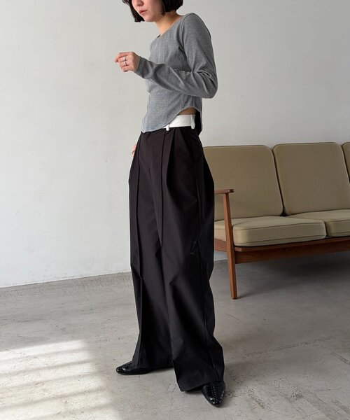 CAPRICIEUX LE'MAGE（カプリシューレマージュ）の「コルセットロンT（Tシャツ/カットソー・レディース・ホワイト/ブラック/グレー・FREE）」の5枚目の写真