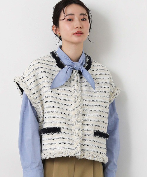 Gready Brilliant（グレディブリリアン）の「ＬＵツイードフレンチベスト（その他アウター・レディース・アイボリー・38）」の7枚目の写真