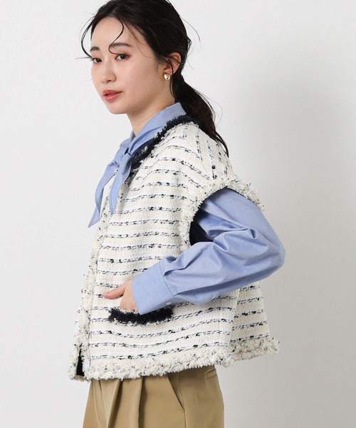 Gready Brilliant（グレディブリリアン）の「ＬＵツイードフレンチベスト（その他アウター・レディース・アイボリー・38）」の8枚目の写真