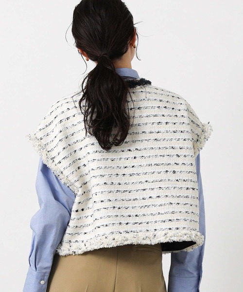 Gready Brilliant（グレディブリリアン）の「ＬＵツイードフレンチベスト（その他アウター・レディース・アイボリー・38）」の9枚目の写真