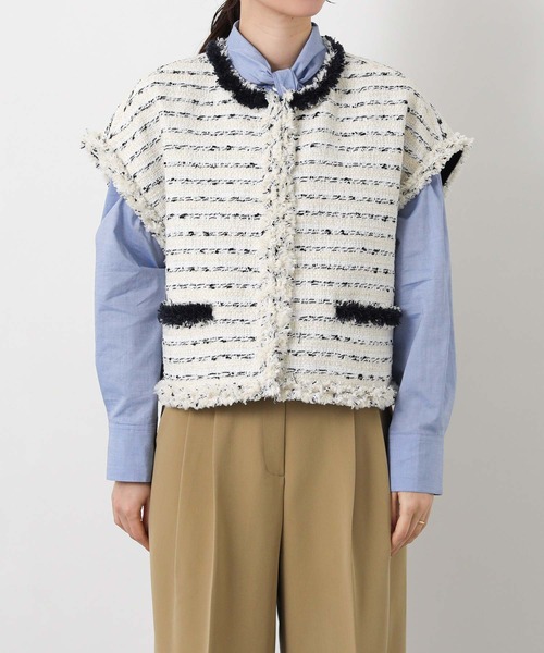 Gready Brilliant（グレディブリリアン）の「ＬＵツイードフレンチベスト（その他アウター・レディース・アイボリー・38）」の12枚目の写真