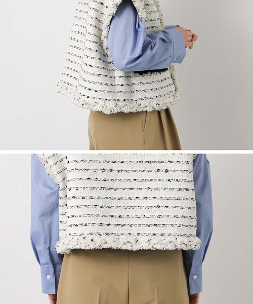 Gready Brilliant（グレディブリリアン）の「ＬＵツイードフレンチベスト（その他アウター・レディース・アイボリー・38）」の15枚目の写真
