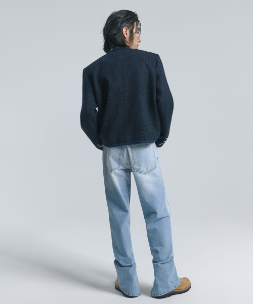TEN PAST SEVEN(テン ファスト セブン)の「カラーレスツイードジャケット (2カラー)(テーラードジャケット・メンズ・ホワイト/ネイビー・SMALL/MEDIUM)」の6枚目の写真