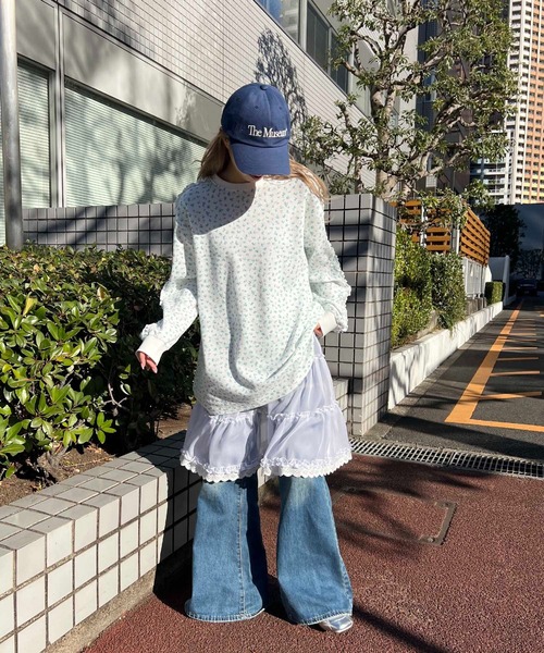 WC(ダブル シー)の「シアーレースミドルスカート(スカート・レディース・ホワイト/ピンク・FREE)」の8枚目の写真