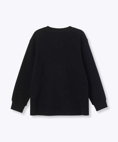 MUSINSA STANDARD KIDS（ムシンサスタンダードキッズ）の「ワッフルリラックスドクルーネック長袖Tシャツ[ブラック]（Tシャツ/カットソー・レディース・その他・100/110/150/120/130/140/160）」の3枚目の写真