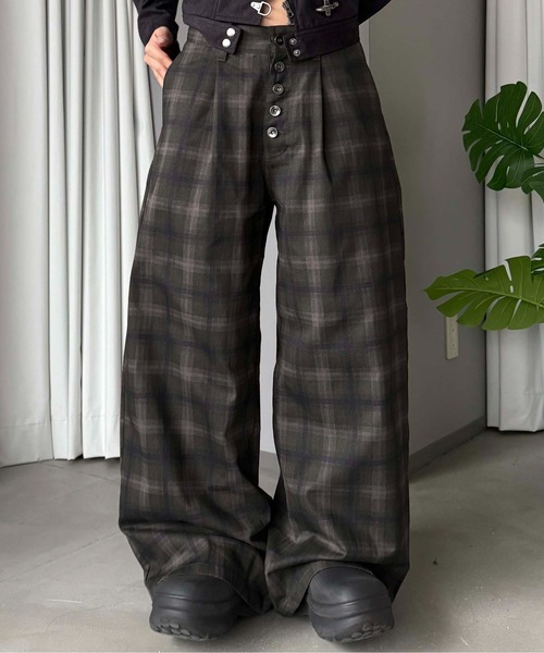 sedacle(セダクル)の「チェックツイルボタンフライパンツ(その他パンツ・メンズ・グレー/チャコールグレー・LARGE/MEDIUM/SMALL)」の2枚目の写真