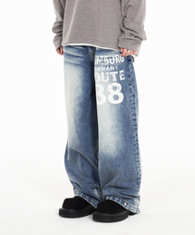 IDWS（アイドンワナセル）の「Inter Print Denim Pants Indigo（デニムパンツ）」