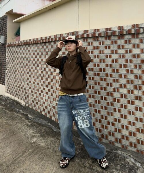 IDWS(アイドンワナセル)の「Inter Print Denim Pants Indigo(デニムパンツ・レディース・その他・1/2/0)」の5枚目の写真