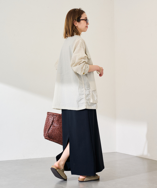 FRAMeWORK（フレームワーク）の「ローンワッシャーミリタリージャケット（ミリタリージャケット・レディース・ネイビー/アイボリー・FREE）」の6枚目の写真