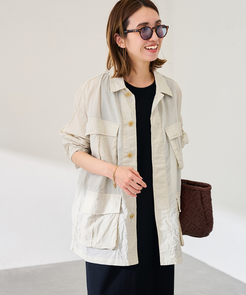 FRAMeWORK（フレームワーク）の「ローンワッシャーミリタリージャケット（ミリタリージャケット・レディース・ネイビー/アイボリー・FREE）」の7枚目の写真