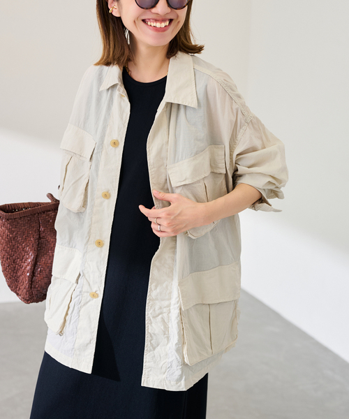 FRAMeWORK（フレームワーク）の「ローンワッシャーミリタリージャケット（ミリタリージャケット・レディース・ネイビー/アイボリー・FREE）」の8枚目の写真