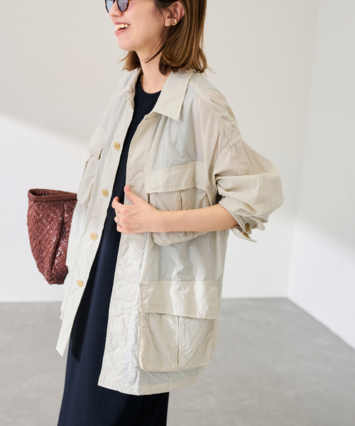 FRAMeWORK（フレームワーク）の「ローンワッシャーミリタリージャケット（ミリタリージャケット・レディース・ネイビー/アイボリー・FREE）」の10枚目の写真