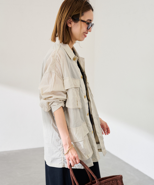 FRAMeWORK（フレームワーク）の「ローンワッシャーミリタリージャケット（ミリタリージャケット・レディース・ネイビー/アイボリー・FREE）」の11枚目の写真