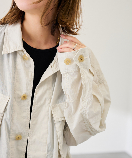 FRAMeWORK（フレームワーク）の「ローンワッシャーミリタリージャケット（ミリタリージャケット・レディース・ネイビー/アイボリー・FREE）」の13枚目の写真
