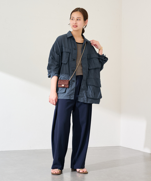 FRAMeWORK（フレームワーク）の「ローンワッシャーミリタリージャケット（ミリタリージャケット・レディース・ネイビー/アイボリー・FREE）」の16枚目の写真