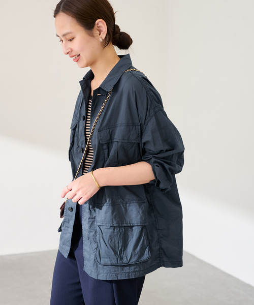 FRAMeWORK（フレームワーク）の「ローンワッシャーミリタリージャケット（ミリタリージャケット・レディース・ネイビー/アイボリー・FREE）」の20枚目の写真