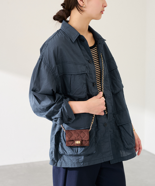 FRAMeWORK（フレームワーク）の「ローンワッシャーミリタリージャケット（ミリタリージャケット・レディース・ネイビー/アイボリー・FREE）」の21枚目の写真