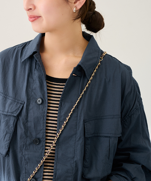 FRAMeWORK（フレームワーク）の「ローンワッシャーミリタリージャケット（ミリタリージャケット・レディース・ネイビー/アイボリー・FREE）」の22枚目の写真