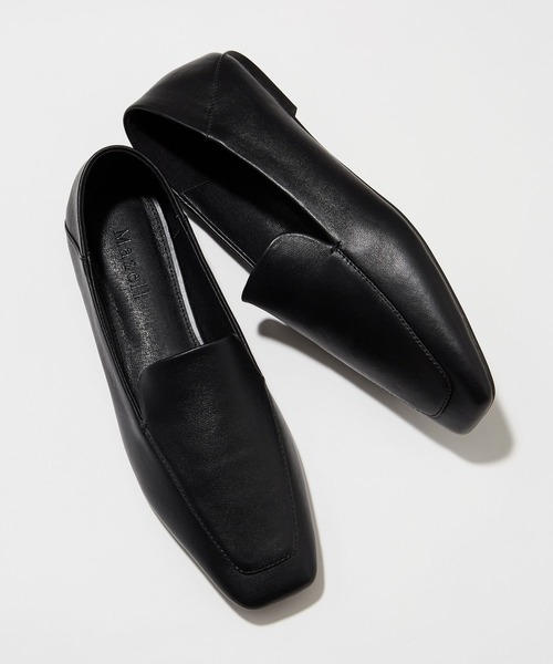 BARNYARDSTORM(バンヤードストーム)の「BARNYARDSTORM / シープレザースクエアローファ(ローファー・レディース・ブラック/キャメル・36/37/38)」の2枚目の写真