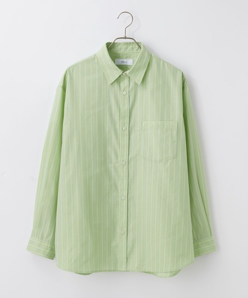 RAGEBLUE（レイジブルー）の「80TC Broad Stripe Over Shirt/ブロードストライプオーバーシャツ（シャツ/ブラウス・メンズ・イエロー/ライトグリーン/ピンク/ライトブルー/ホワイト・MEDIUM/LARGE）」の12枚目の写真