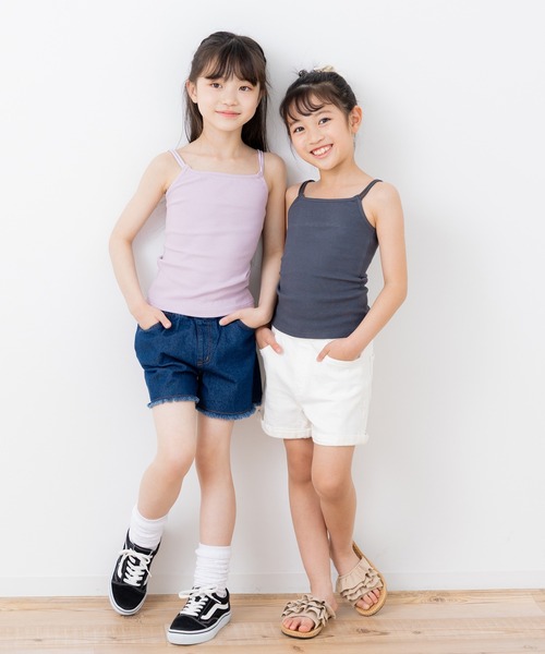 chil2（チルツー）の「テレコ素材 キャミソール（キャミソール・キッズ・クリーム/ラベンダー/ブラック/チャコールグレー・150cm/140cm/100cm/130cm/120cm/110cm）」の16枚目の写真