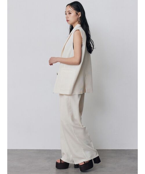 MURUA（ムルーア）の「【セットアップ対応】メッシュダブルジレ（ベスト・レディース・ブラウン/ブラック/アイボリー/グレー・FREE）」の5枚目の写真