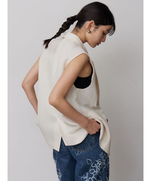 MURUA（ムルーア）の「【セットアップ対応】メッシュダブルジレ（ベスト・レディース・ブラウン/ブラック/アイボリー/グレー・FREE）」の11枚目の写真