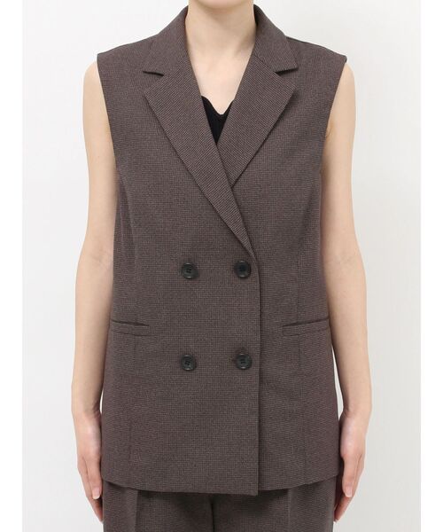 MURUA(ムルーア)の「メッシュダブルジレベスト【セットアップ着用可】 夏服(ベスト・レディース・ブラウン/ブラック/アイボリー/グレー・FREE)」の19枚目の写真