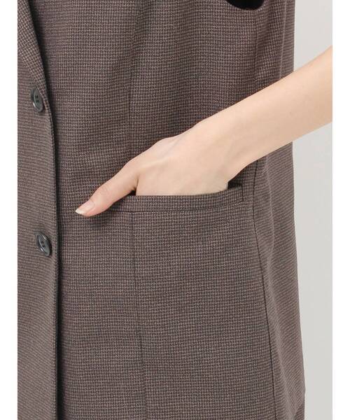 MURUA(ムルーア)の「メッシュダブルジレベスト【セットアップ着用可】 夏服(ベスト・レディース・ブラウン/ブラック/アイボリー/グレー・FREE)」の14枚目の写真