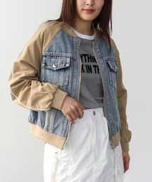 Three Four Time（スリーフォータイム）の「ナイロンデニムドッキングブルゾン（ブルゾン）」