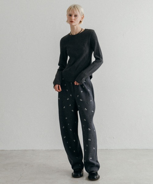CREDONA(クレドナ)の「BACK OPEN THERMAL TOP/バックオープンサーマルトップ(Tシャツ/カットソー・レディース・アイボリー/グレー・FREE)」の4枚目の写真
