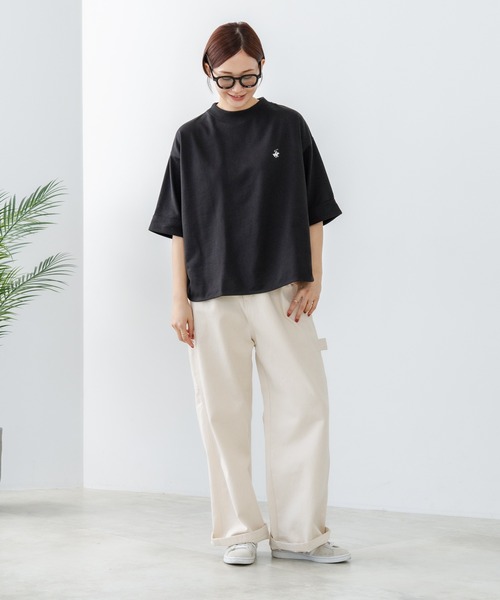 BEVERLY HILLS POLO CLUB(ビバリーヒルズポロクラブ)の「【BEVERLY HILLS POLO CLUB/ビバリーヒルズポロクラブ】【二の腕すっきり・腰回りカバー】ミニ裏毛 袖ロールアップTシャツ 着痩せ 絶妙な丈感(Tシャツ/カットソー・レディース・ネイビー/ライトグリーン/オフホワイト/ブラック・LARGE/MEDIUM)」の17枚目の写真