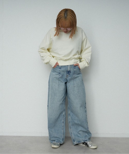 OFROOM(オフルーム)の「Off-Shoulder Sweat Top|オフショルスウェットトップス(Tシャツ/カットソー・レディース・グレー/アイボリー/チャコールグレー・FREE)」の17枚目の写真