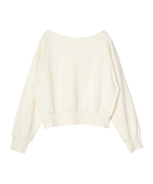 OFROOM(オフルーム)の「Off-Shoulder Sweat Top|オフショルスウェットトップス(Tシャツ/カットソー・レディース・グレー/アイボリー/チャコールグレー・FREE)」の7枚目の写真