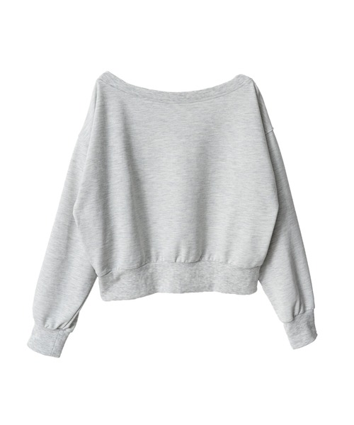 OFROOM(オフルーム)の「Off-Shoulder Sweat Top|オフショルスウェットトップス(Tシャツ/カットソー・レディース・グレー/アイボリー/チャコールグレー・FREE)」の8枚目の写真