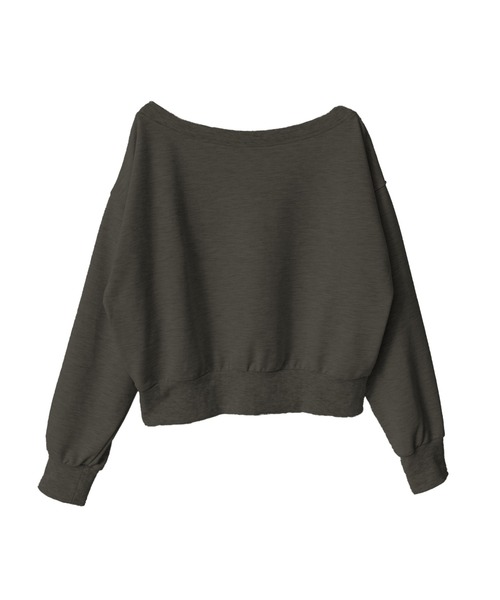 OFROOM(オフルーム)の「Off-Shoulder Sweat Top|オフショルスウェットトップス(Tシャツ/カットソー・レディース・グレー/アイボリー/チャコールグレー・FREE)」の9枚目の写真