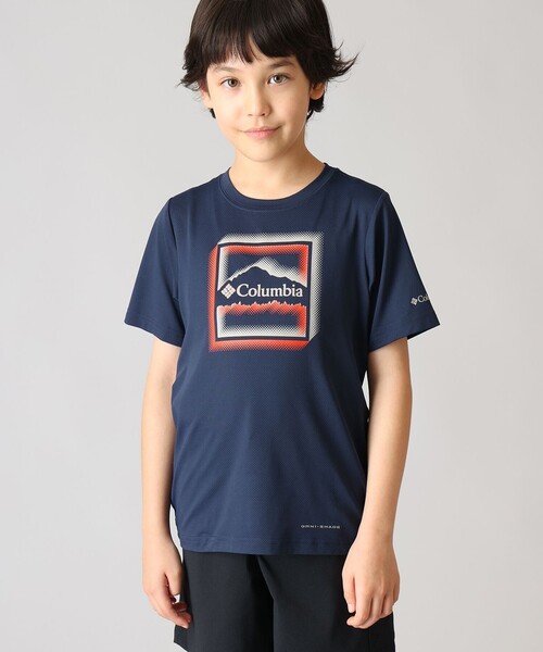 Columbia(コロンビア)の「UVカット Columbia/ キッズアイテム/ テックトレイル ユーティリティ ショートスリーブ グラフィッククルー /コロンビア(Tシャツ/カットソー・キッズ・ネイビー/ブルー/ブラック・XXS/S/M/XS/L)」の1枚目の写真