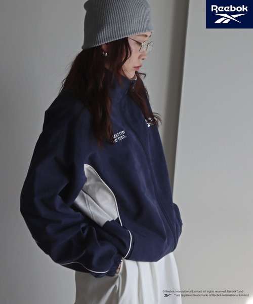 COURO(コウロ)の「【Reebok/リーボック】フェイクスエードパイピングトラックジャケット(その他アウター・レディース・グリーン系/ネイビー/ブラック/サックスブルー・XL/L/M)」の12枚目の写真