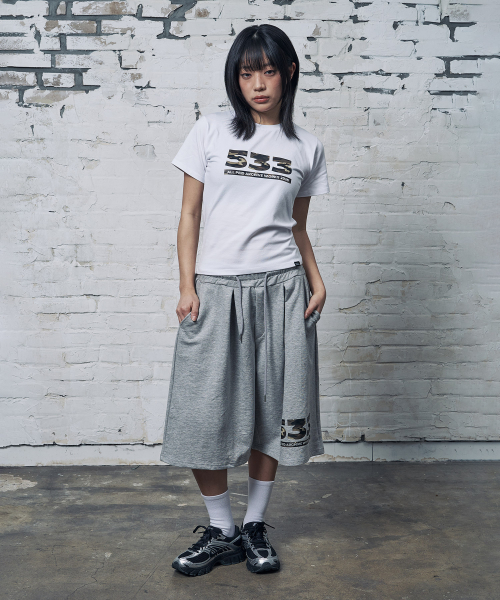 PEID(ペイド)の「PD 533 ピンタックバミューダパンツ グレー(その他パンツ・レディース・グレー・2/3/1)」の3枚目の写真