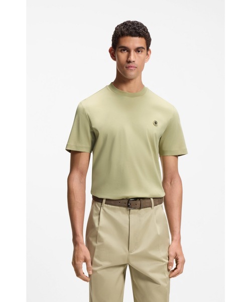 BOSS(ボス)の「シルケットコットン Tシャツ Double Bモノグラム(Tシャツ/カットソー・メンズ・カーキ/ホワイト/ブラック・XXL/L/XL/M/S)」の3枚目の写真